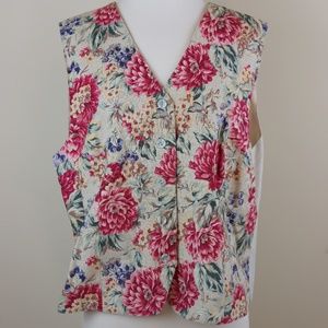 Talbots Floral Vest Size Large L